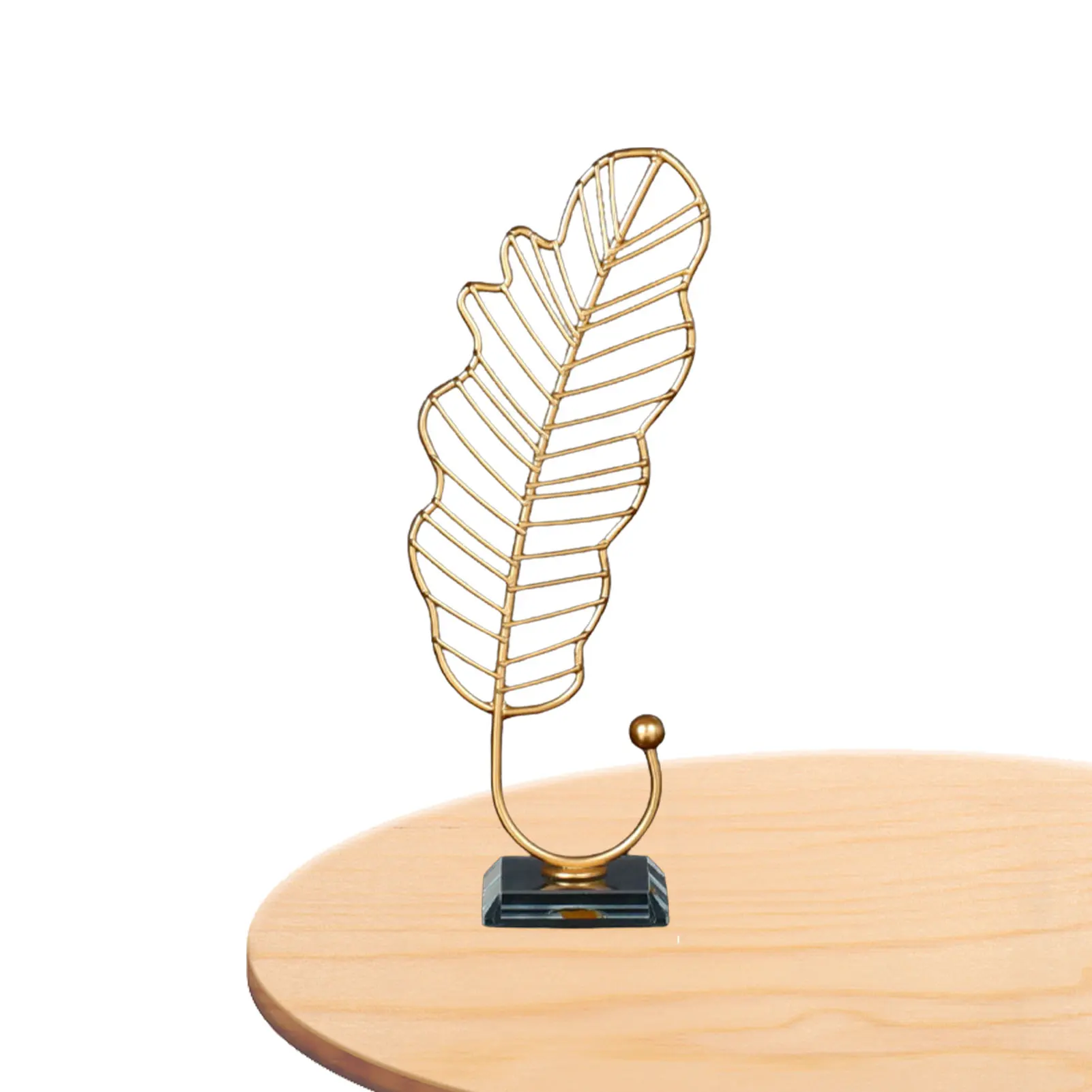 

Feathers Home Decor Desktop Metal Crafts Golden Ornament Home Decor Accessories Creative Metal Crafts Imitation Sculpture Table