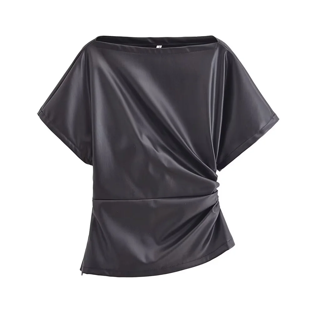 Женский Повседневный Кожаный Топ Taop &amp Za универсальный облегающий декоративный