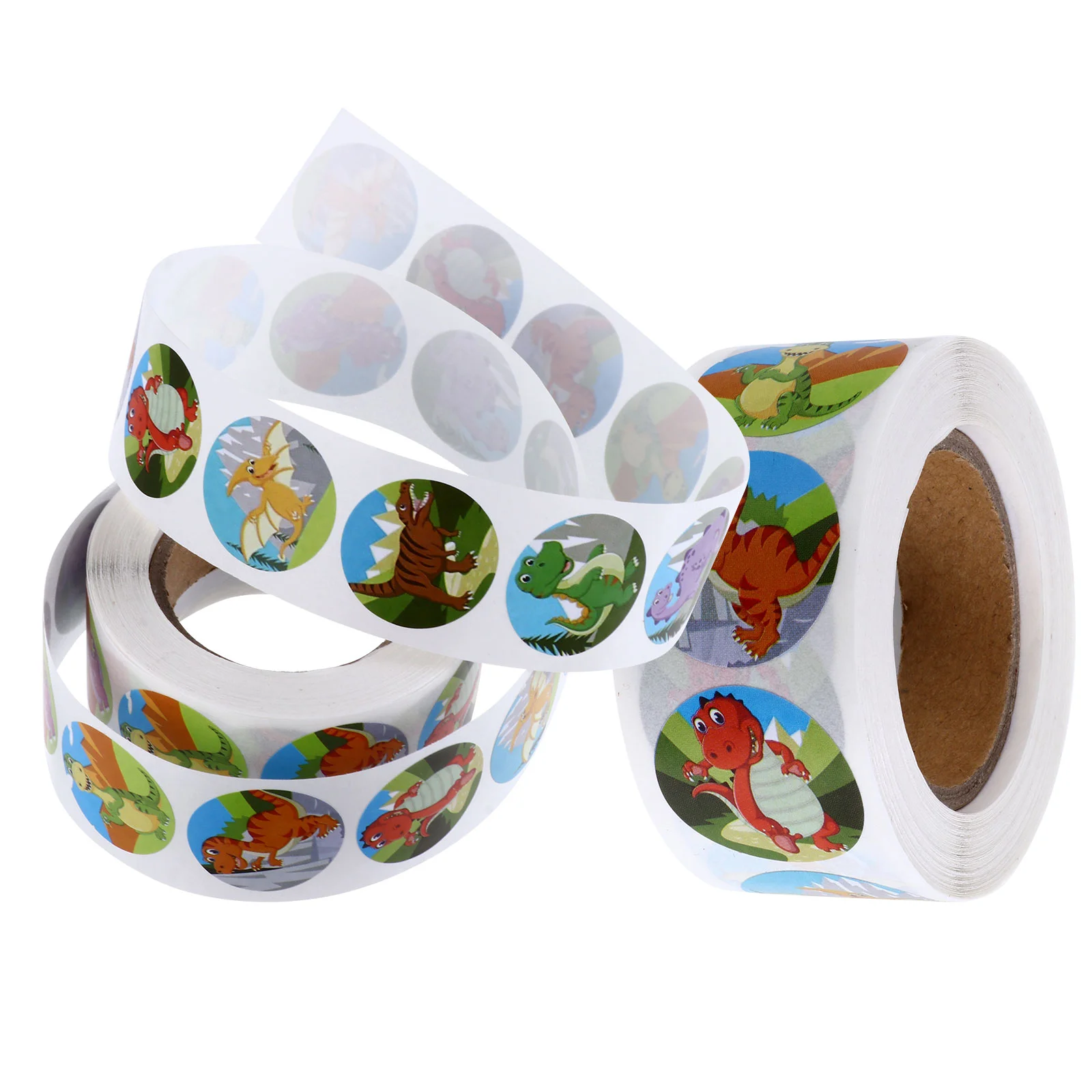 

2 Rolls Vintage Gifts Cartoon Sticker Roll Lovely Sticker Round Adhesive Sealing Label Gift Wrapping Decorative Decal for
