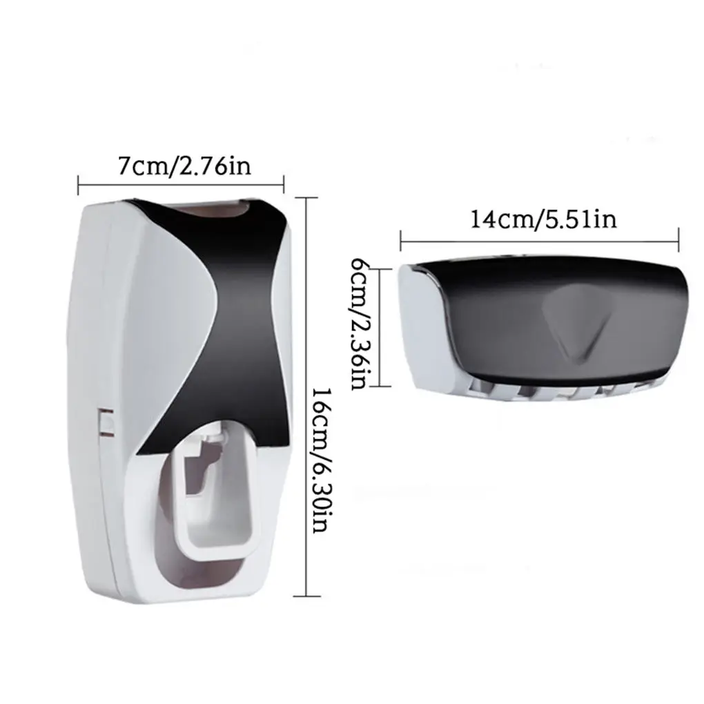 

2pcs/set Toothpaste Dispenser Automatic Wall Mount Toothbrush Holder Bathroom Toothpaste Squeezer 5 Slots Toothbrush Holder