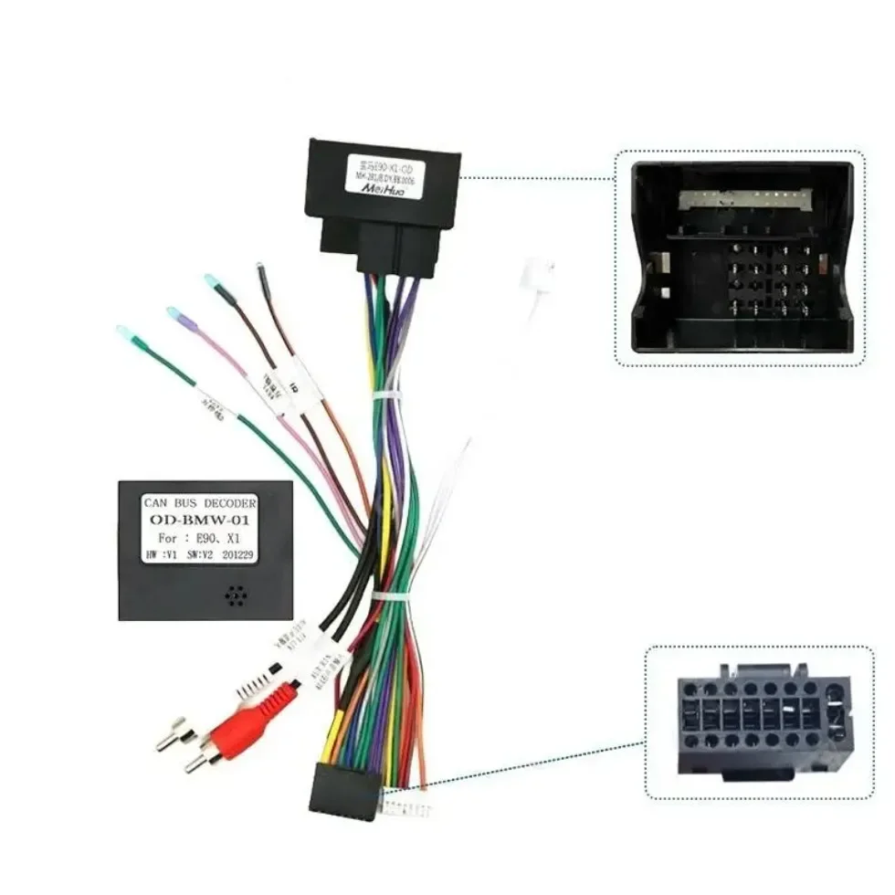 Автомобильный 16-контактный адаптер жгута проводов Canbus Box Decoder Android радио кабель