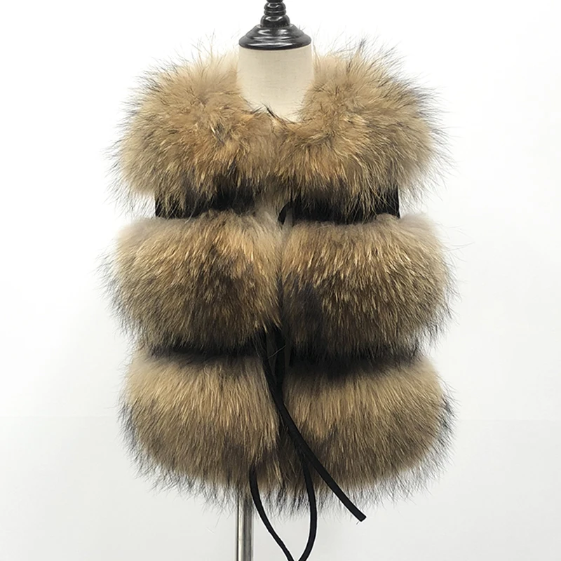 

Детское зимнее пальто WELOVEYOU, роскошный жилет из 2022 натурального меха, детская теплая Модная безрукавка из натурального меха енота, куртки