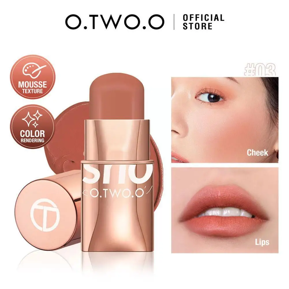 

O.TWO.O Lipstick Blush Stick 3-in-1 Eyes Cheek And Lip Tint Buildable Waterproof Lightweight Cream Multi Stick Makeup For W J6O4