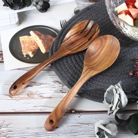 2pcs wooden tableware spoon fork japanese cutlery set home dinnerware food serving tools kitchen accessories dropshipping