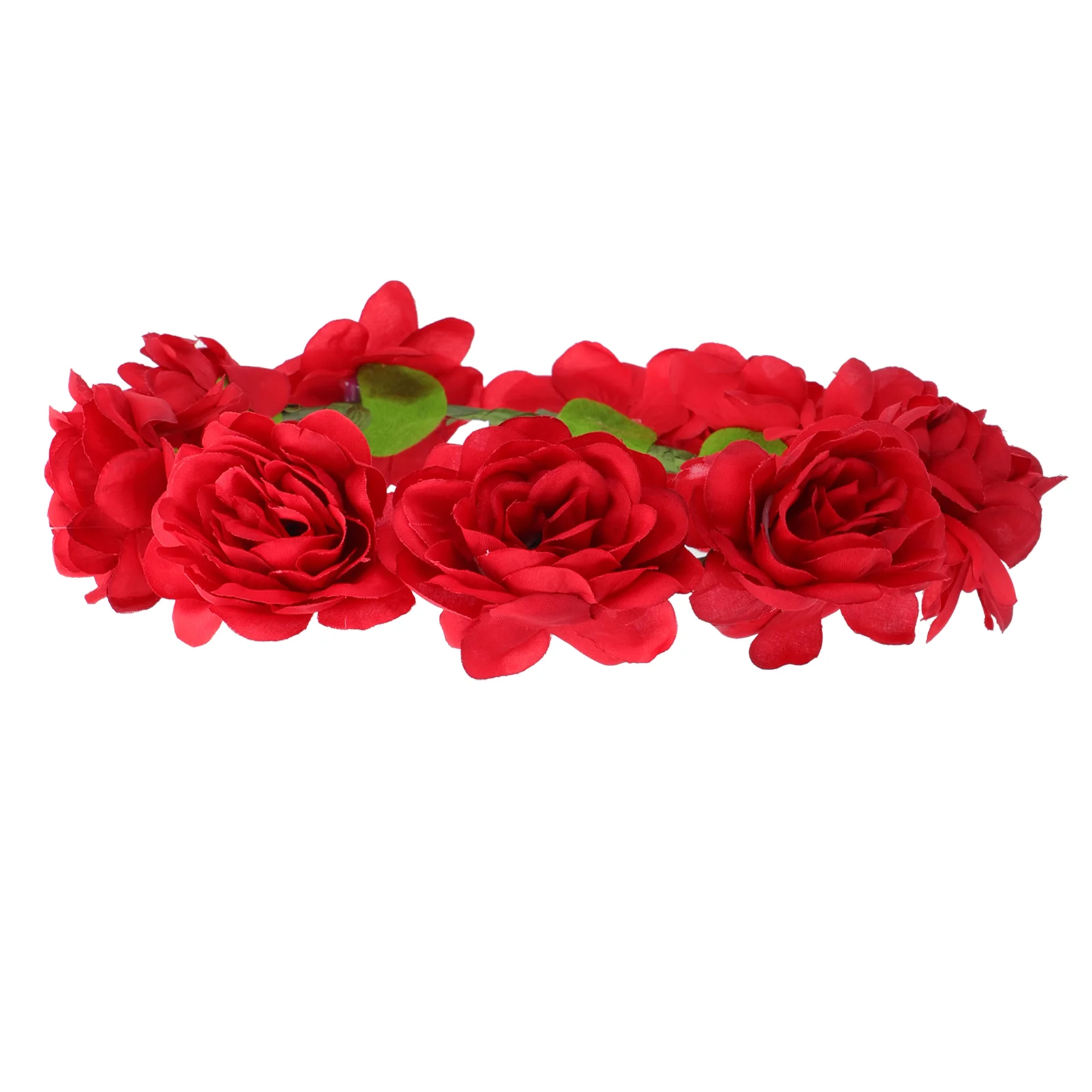

Boho Floral Red Flower Headband Hairband Creative Headdress Flowers Wearing Wreath Cloth Fake Bride