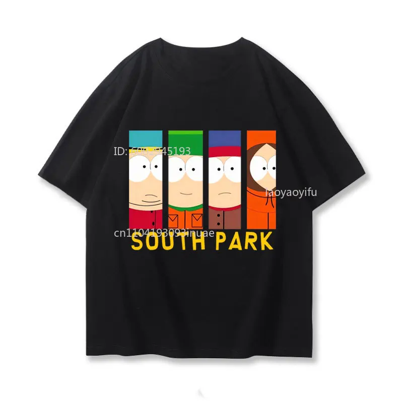 Фото Футболка South Park, 100% хлопок, с круглым вырезом, повседневная, забавная, милая, в уличном стиле, хип-хоп, ретро, новая модная футболка с принтом №3