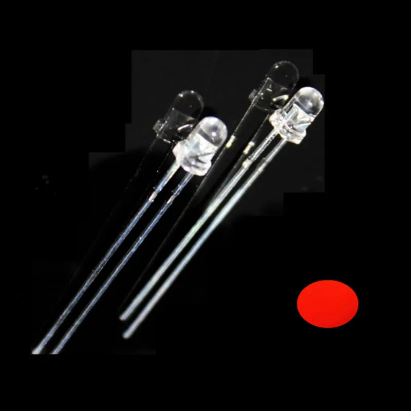 100 шт. 3 мм красная синяя зеленая лампа светоизлучающие диоды прозрачная