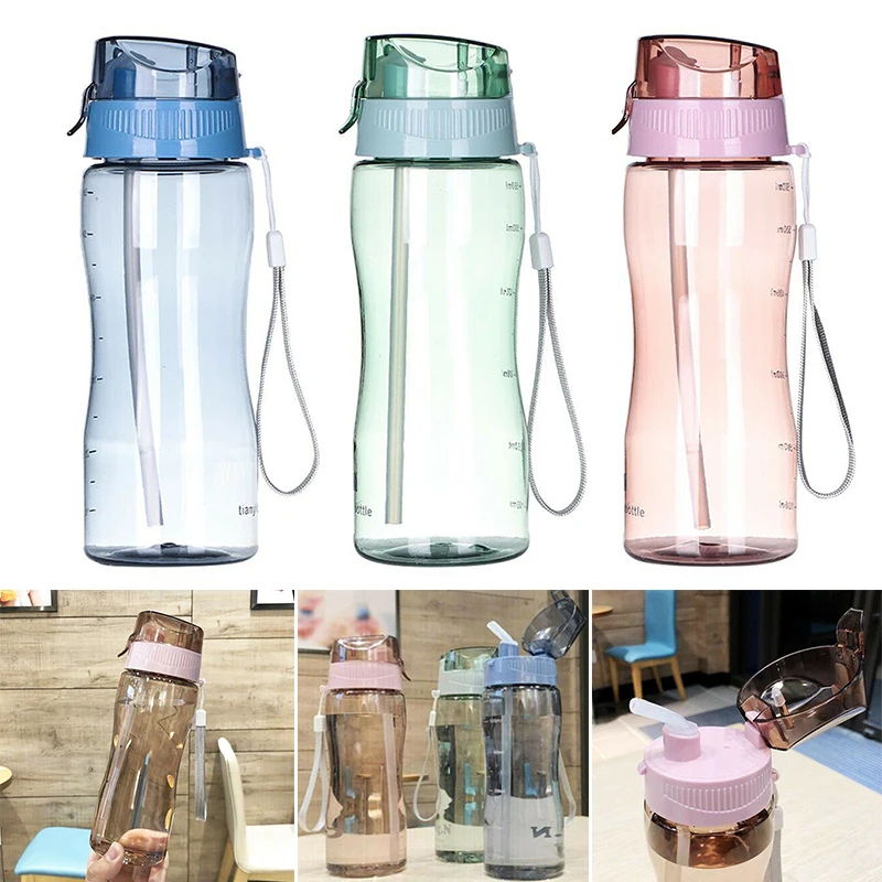 

Уличная портативная Спортивная бутылка для воды 580 мл, простая герметичная летняя соломенная Герметичная Бутылка для спортзала, кружки для ...
