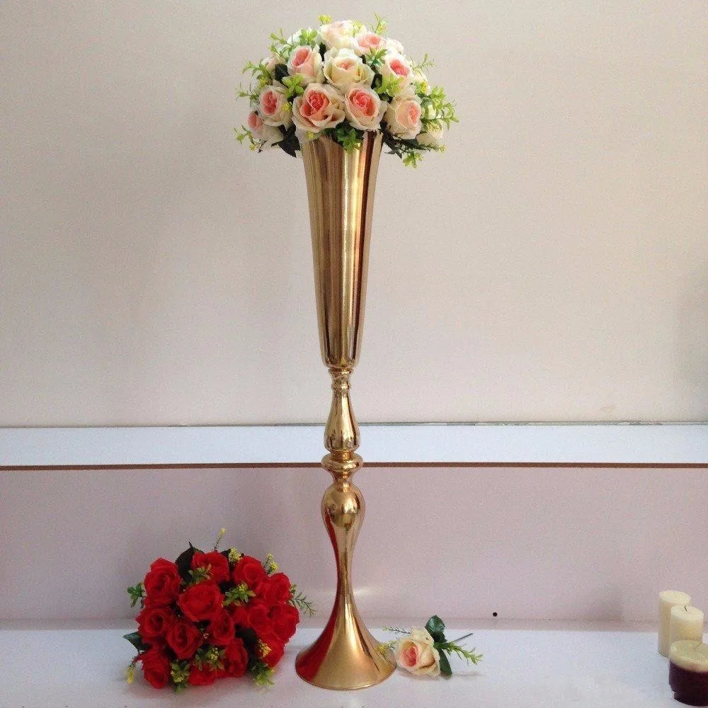 

90 CM Height Silver Metal Candle Holders Pillar Candle Stand Wedding Centerpieces Event Road Lead Flower Vase Rack Wedding Props