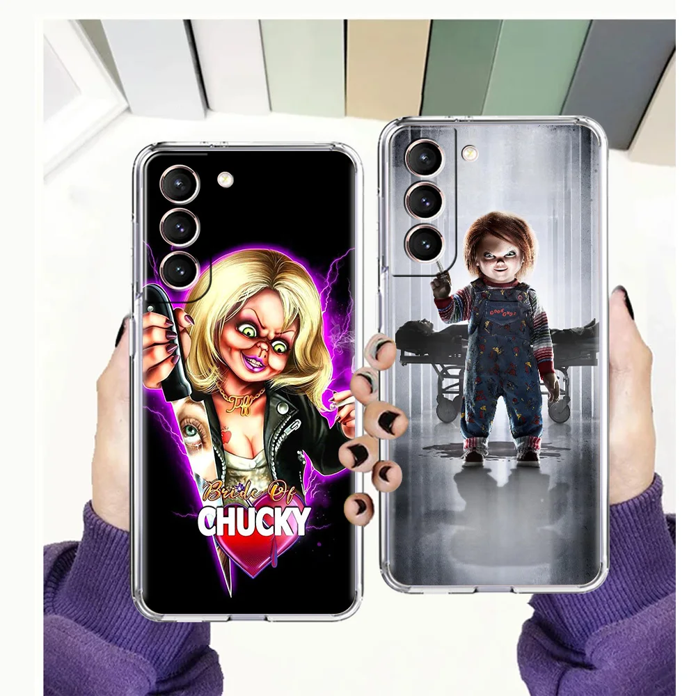

Chucky Case for Samsung Galaxy S20 FE S21 Ultra M21 M22 M32 M31 S10 S10E Note 20 10 Plus 5G Soft Transparent Shell Coque Cover