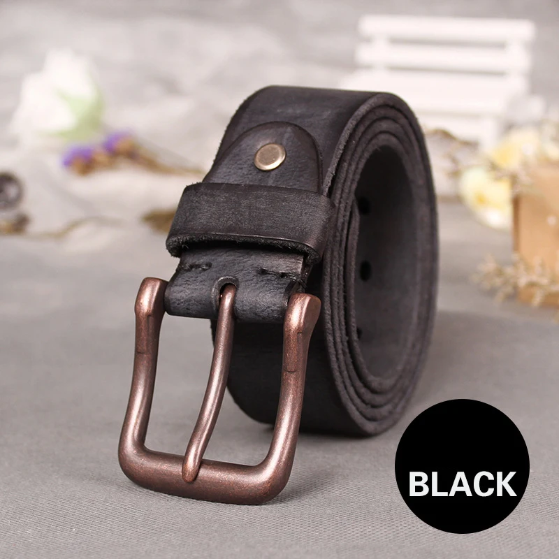 Brand Top Cow genuine leather belts for men jeans belt Do old designer pin buckle retro vintage mens cowboy belt male ceinture