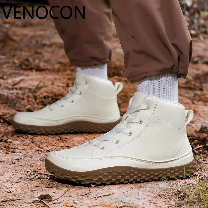 Фото VENOCON босиком, минималистичные мужские стильные стильные ботинки с широким носом и носком, прогулочные походные ботинки, кроссовки, мужская обувь №4