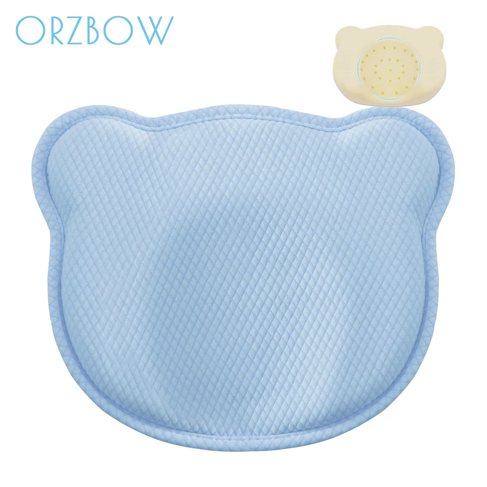 

Orzbow Baby Sleeping Pillow Head Shaping Pillow for Newborn Prevent Flat Head 3D Memory Foam Support Infant Head & Neck Pillow
