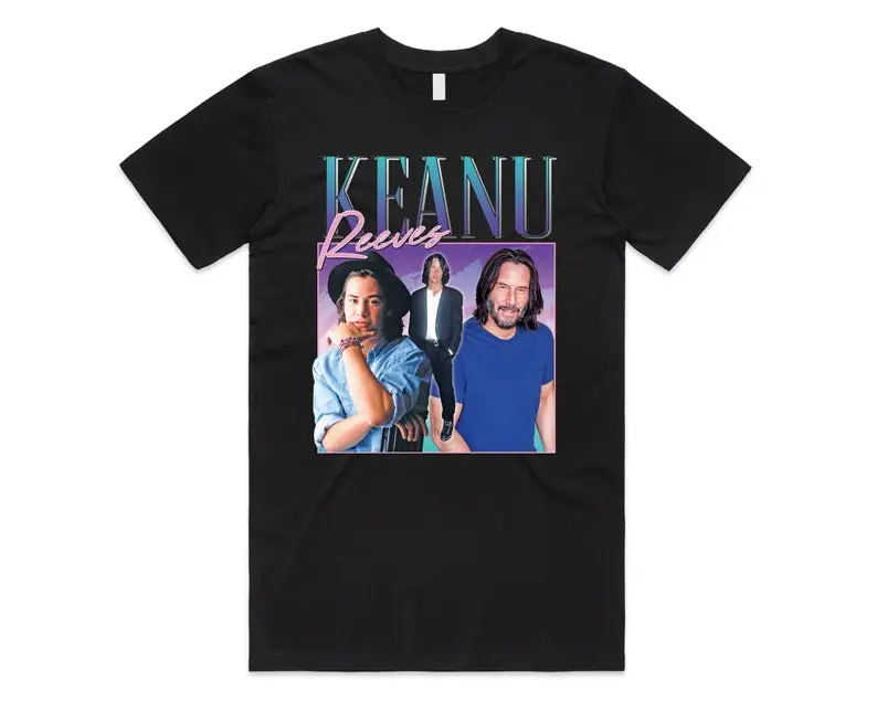 

Kenau Reeves Homage T-shirt Tee Top Film Star Movie Icon Legend Retro 90's Vintage Funny