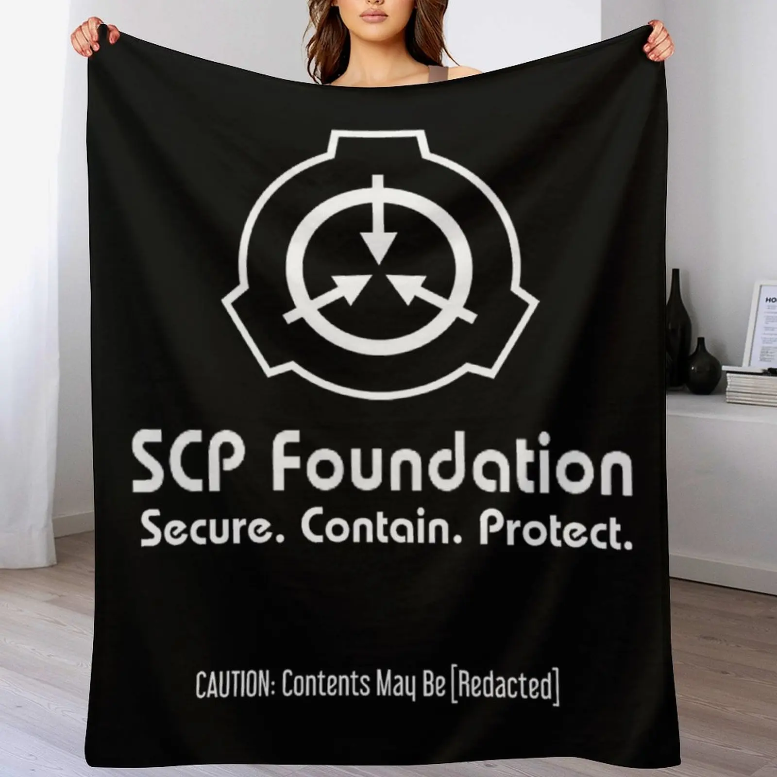 SCP Foundation: Contents May Be [Redacted] (Черное) Плед Пушистые роскошные пледы