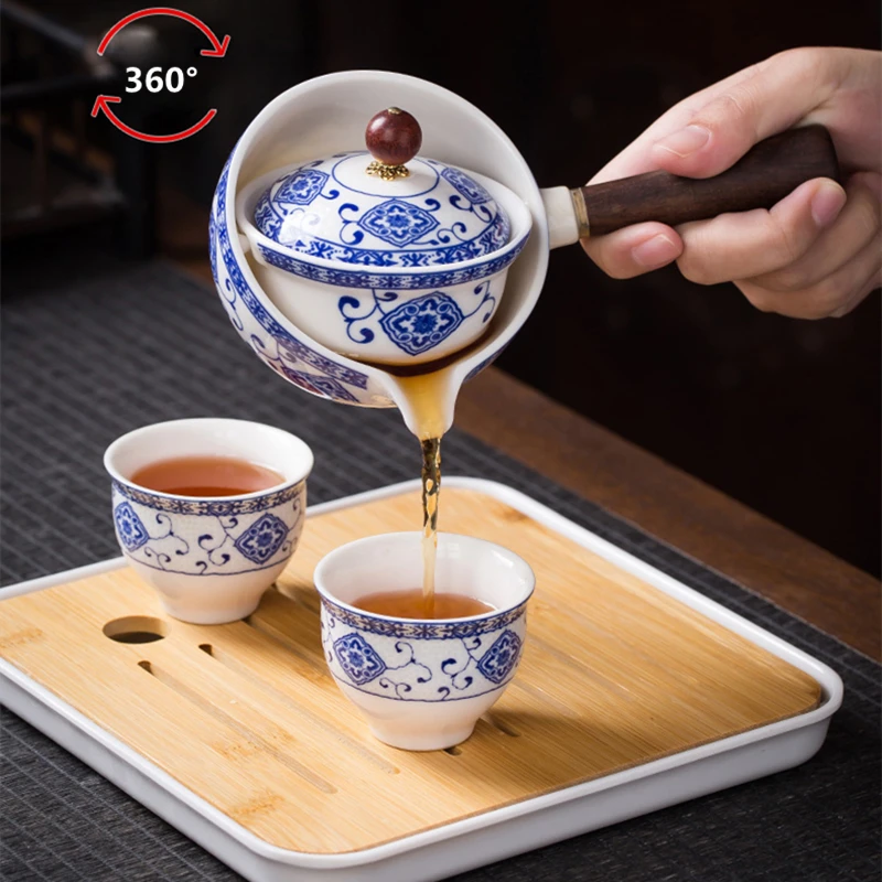 Tea Sets Flowers Exquisite Stone Grinding Shape Handmade Tea Pot Cup Set Chinese Tea Ceremony Gift GungFu Tea Cup Teaware