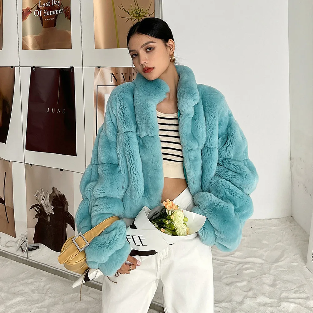 Импортная куртка из натурального меха кролика Рекс