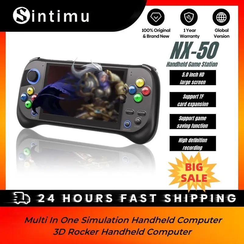 

5.0 Inch Handheld Game Console High-definition Display Classic Handheld Console Video Playback TF Extended Archive 6000 Games