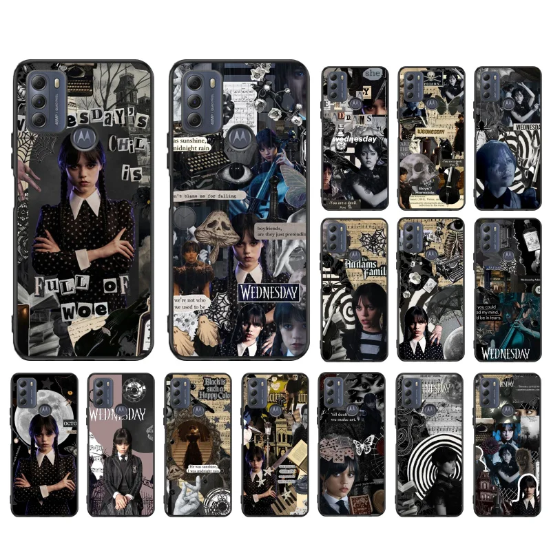 

Wednesday Phone Case for Motorola G22 G60 G52 G100 G Stylus G30 G10 G20 G50 GPure E32 E20 E40 E7Power Edge20 lite Pro OneAction