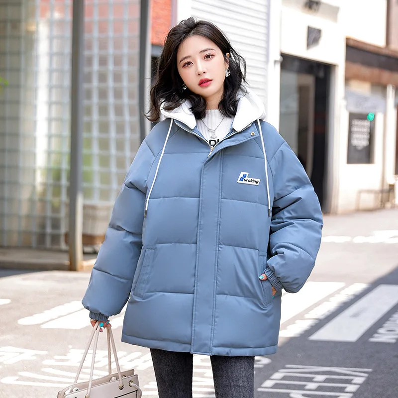 PinkyIsBlack Oversized Loose Winter Jacket For Women's Kintting Spliced Hooded Korean Style Female Ladies Thicken Coat Clothes