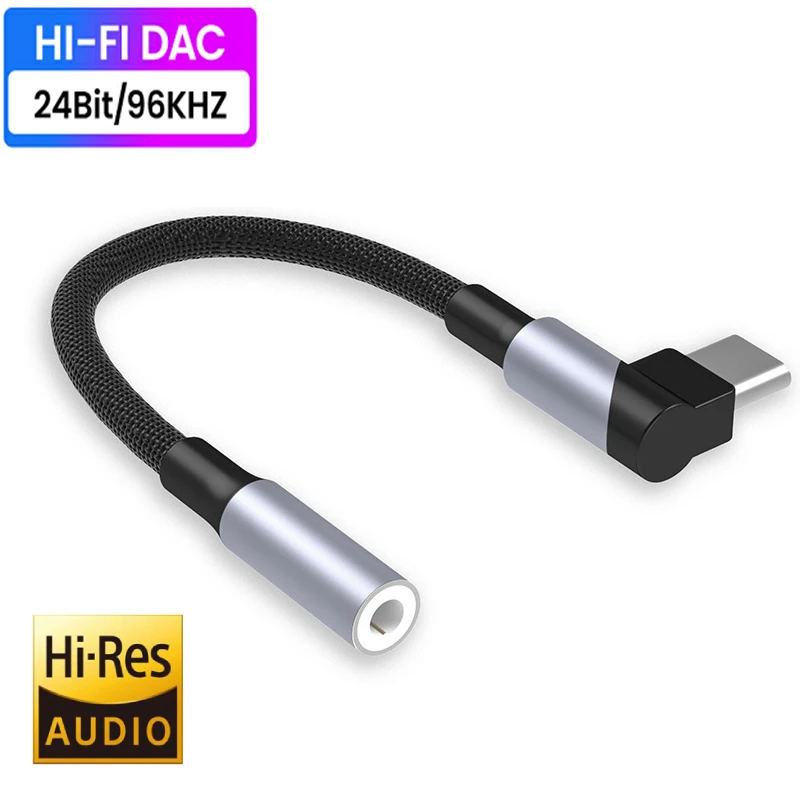 

USB C to 3.5 Jack HiFi DAC Audio Adapter Headphone Amplifier Aux Cable Type C for Xiaomi Mi 11 Oneplus HUAWEI P30 Pro Mate 20