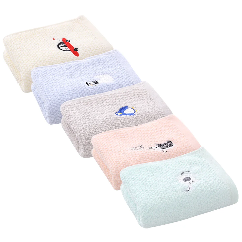 

5 Pcs Absorbent Cotton Towel Washing Face Kids Washcloths Washcloths Kids Hand Children