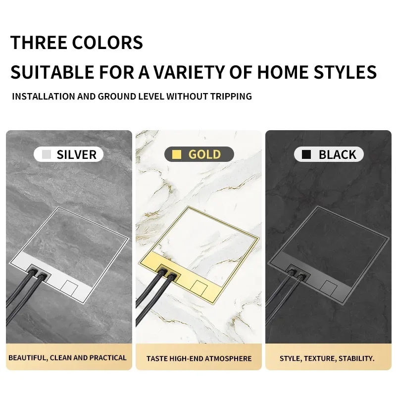 Скрытая плоская напольная Розетка с USB - 304 из нержавеющей стали-современный и