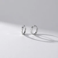 925 sterling silver simple round hoop earrings for women fashion zircon irregular geometric earrings trend jewelry accessories