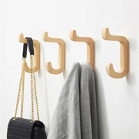 natural ruuber wood handbag keys holder rack unique wall drilling storage hooks bathroom towel storage hanger clothes hooks