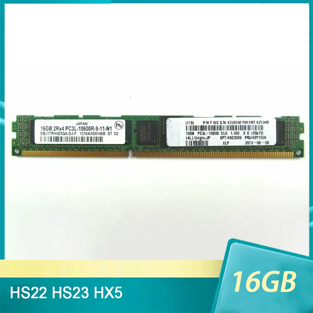 For IBM RAM HS22 HS23 HX5 46C0599 49Y1528 16GB DDR3 1333 ECC REG VLP Server Memory High Quality Fast Ship
