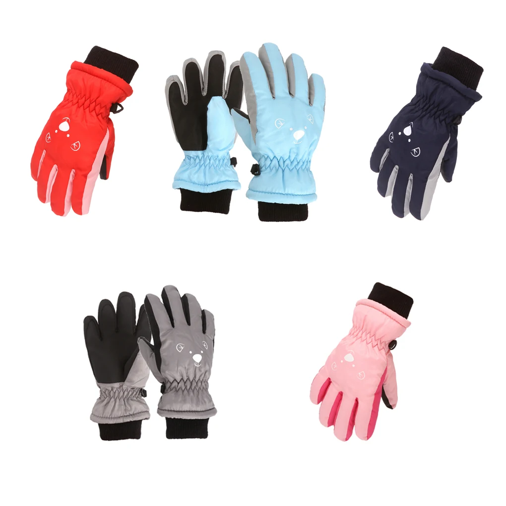 

1 Pair Children Ski Glove Winter Autumn Thermal Warm Keeping Colorful Gloves