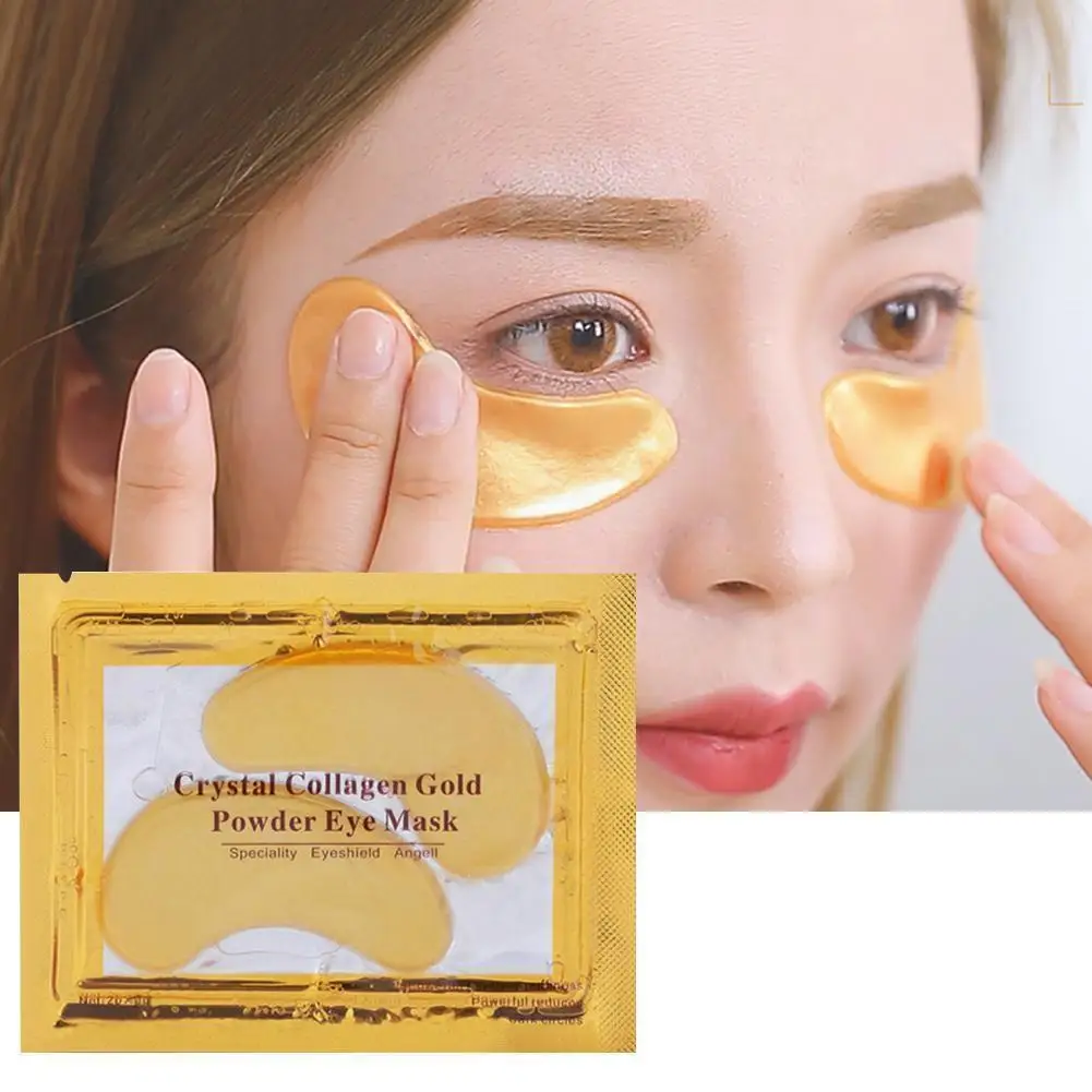 

1 Pair Gold Crystal Collagen Eye Remove Dark Circles Anti-aging Eye Eye Care Patches Moisturizing Skin B9h4