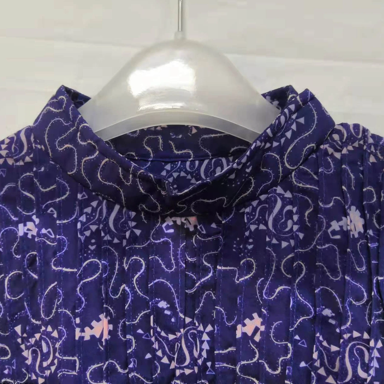 Женская хлопковая блузка с воротником-стойкой и цветочным принтом | Женские