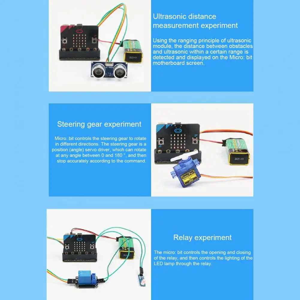 Профессиональная плата расширения с пассивным зуммером DC 6-12V 19 Pin Micro Bit адаптера