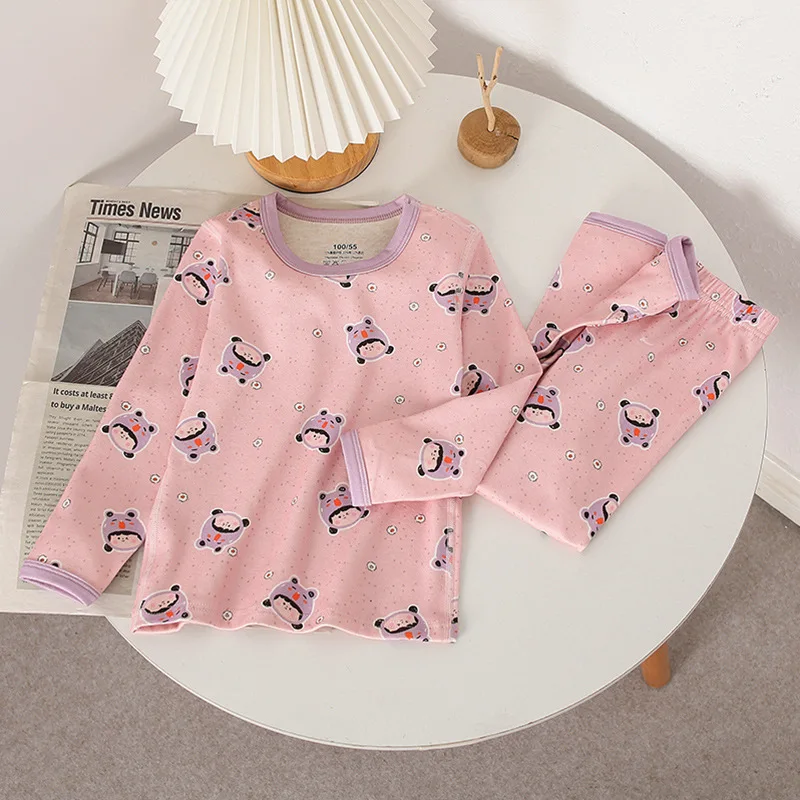 Children Pajamas Baby Home Wear Suit Kid Unicorn Cartoon Sleepwear Autumn Cotton Nightwear Boy Girl Dinosaur Pyjamas Pijamas Set