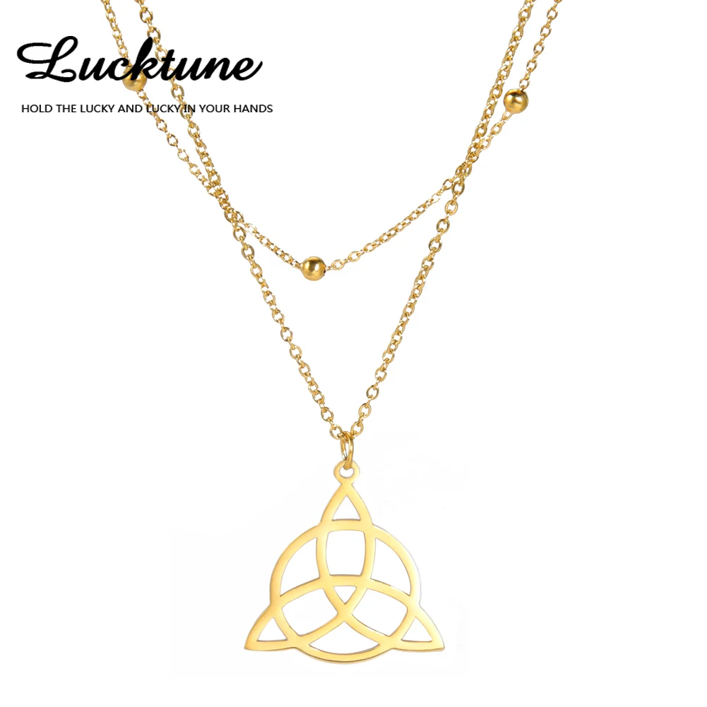 

Кулон Lucktune в виде ирландской ведьмы с узлом, ожерелье из нержавеющей стали в кельтском стиле, колье-чокер с цепочкой для женщин, ювелирные из...