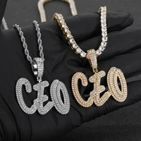 scooya hip hop necklace men zircon 26 letter necklace square round mixed zircon diy stitching letter hip hop pendant necklace
