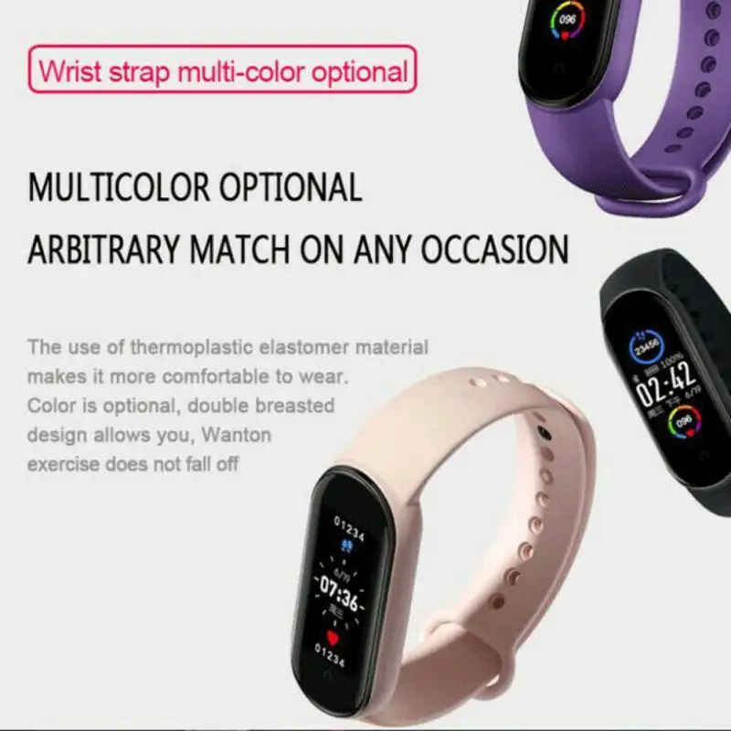 

Fitness Tracker Sport Band Smart Bracelet Heart Rate Blood Pressure Monitor Bluetooth-compatible 0.96 Inches Smart Watch 80mah