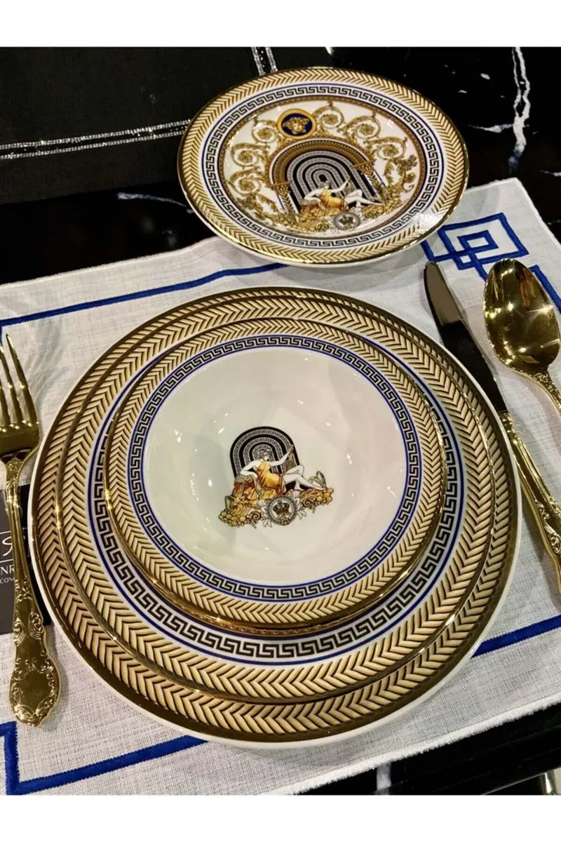 

Brock Rich Royal patterned barbie 24 piece dinner set