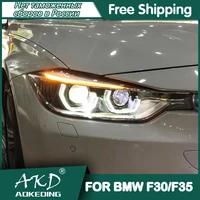 Car For BMW F30 F35 2013–2018 Headlights DRL Hella LED Bi Xenon Bulb Fog Lights Car Accessory 320i 318i Head Lamp