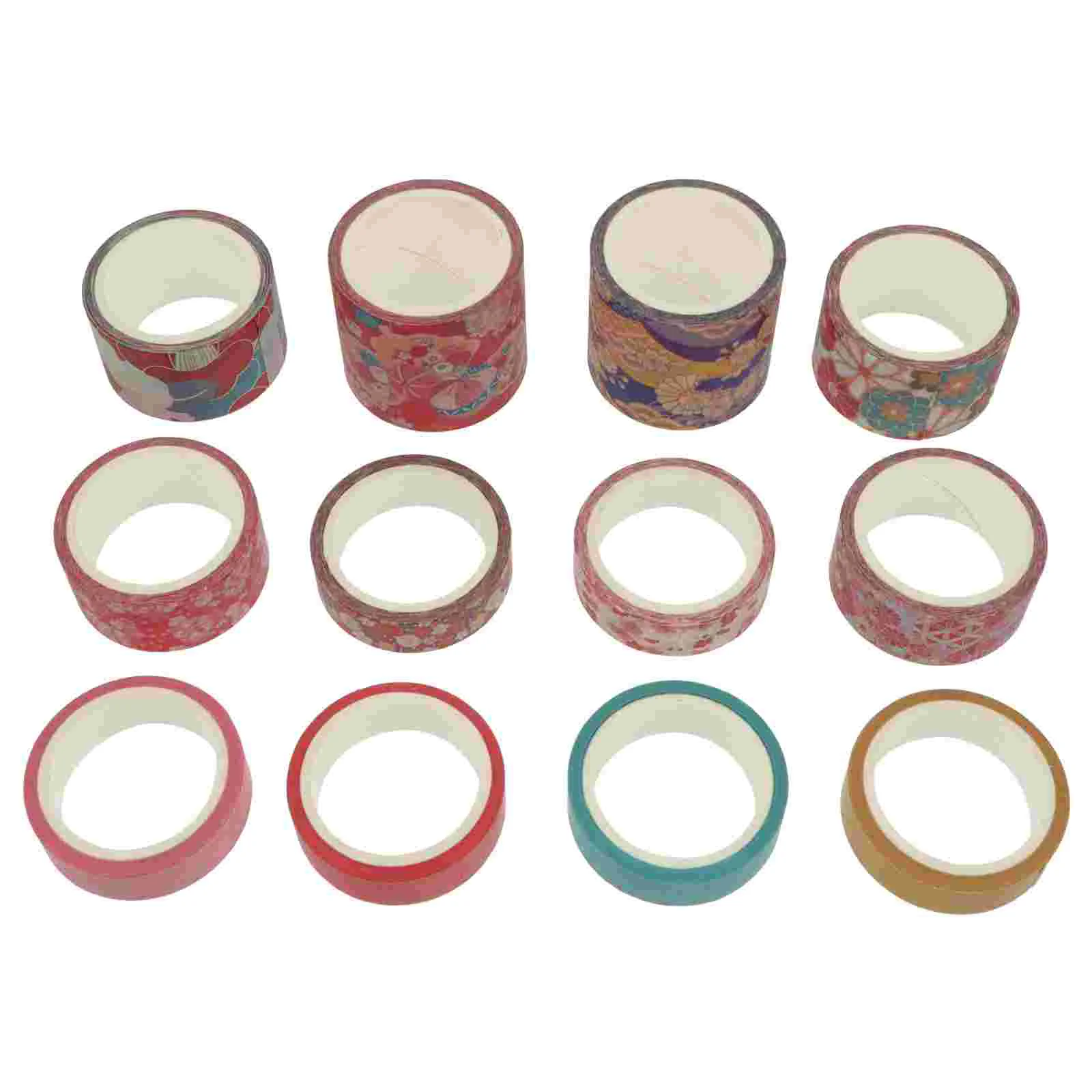 

12 Rolls Washi Tape Craft Decorative Tape Masking Adhesive Tape Flower Japanese Tapes for DIY Scrapbooking Gift Wrapping