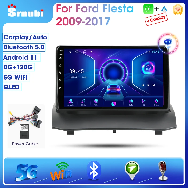 

Srnubi Android 11.0 Car Radio For Ford Fiesta 2009-2017 2Din Multimedia Video Player 4G WIFI GPS Navigation Carplay Head unit