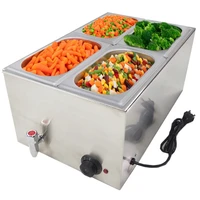for commercial kitchen restaurant heating equipment double 6 pan stainless steel electrical buffet food warmer bain mari
