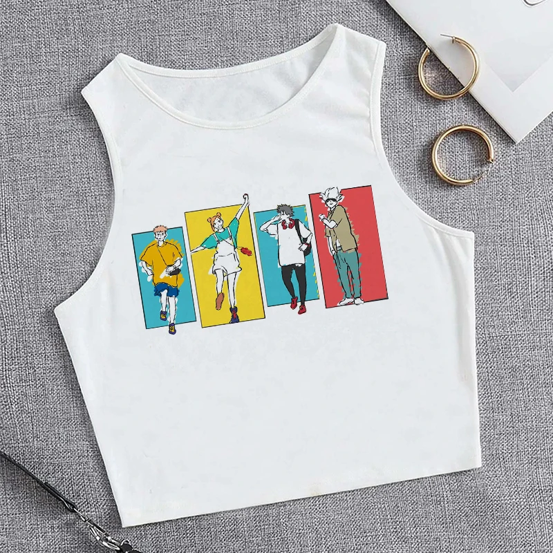 Кроп-топ 90-х жилет футболка майка манга топ с японским аниме ююютсу кайсен топы Gojo