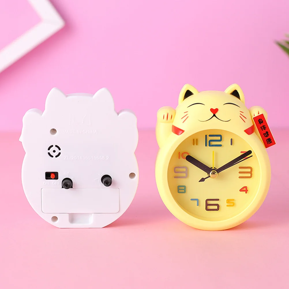 Table Clock Cat Desktop Decoration Ornament For Nursery Room