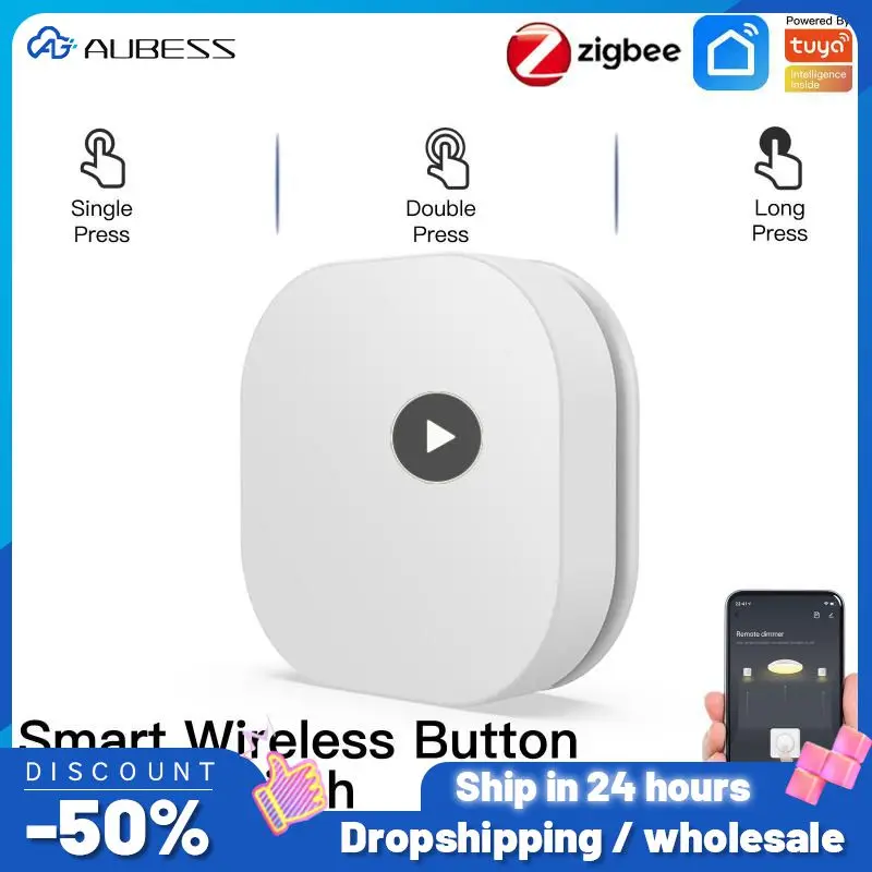 

Wireless Remote Smart Button Switch With Alexa Google Home Scene Switch Button Controller Foldable Smart Home Waterproof Zigbee
