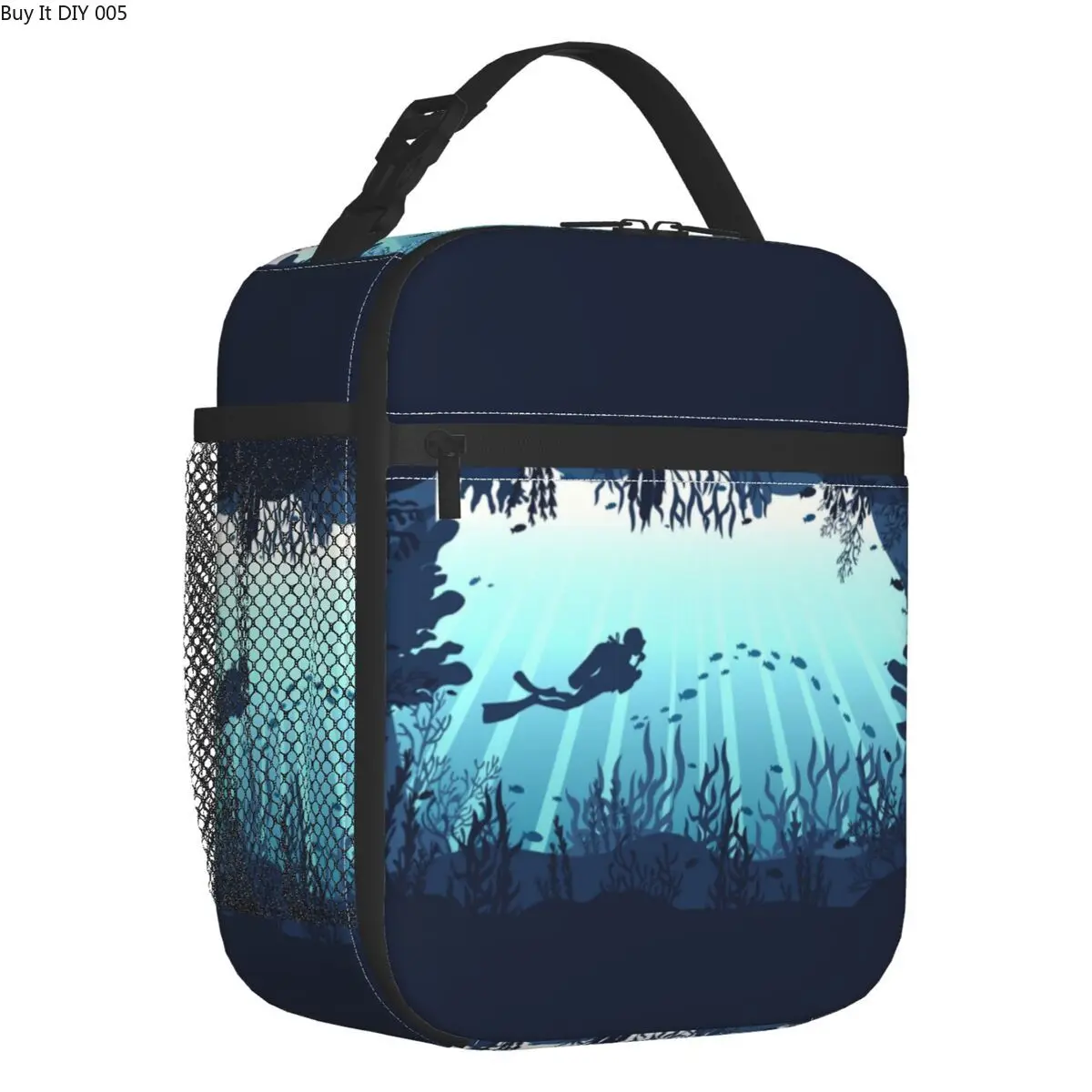 

Deep Sea Caveran Diver Lunch Box Women Leakproof Dive Explore Thermal Cooler Food Insulated Lunch Bag Kids School Children