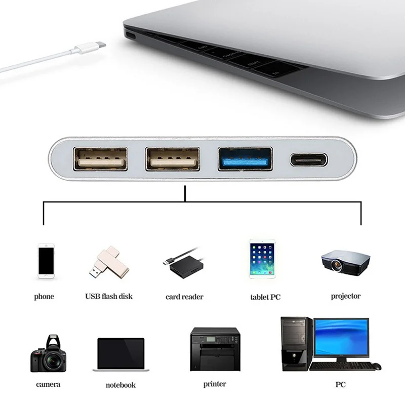 Мини-концентратор 3 переходника USB Type-C на 0 2 с PD usb-c usb c поддержка Samsung USB-C