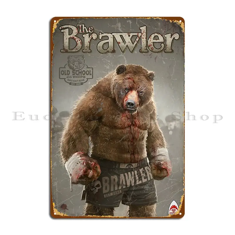 Фото Плакат с металлической табличкой Brawler, вечерние, бар, настенный декор, жестяная вывеска для гаража, постер на заказ №1