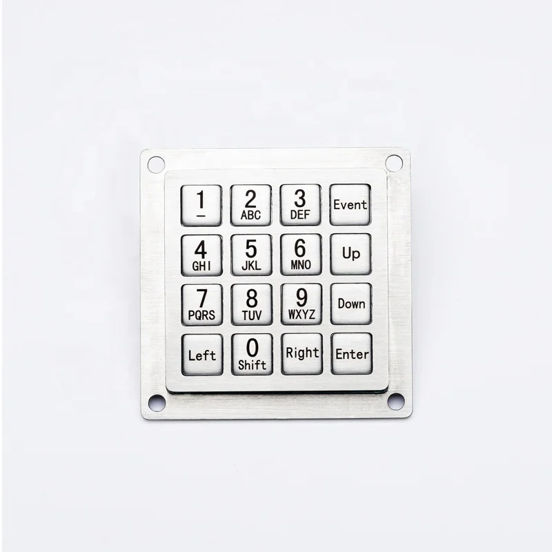 

Waterproof Access control ATM Terminal Vending Machine 4X4 Stainless Steel Industrial Numeric Metal Keypad